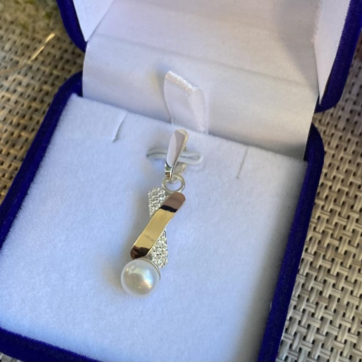 Серебряная подвеска с золотими вставками (191п)