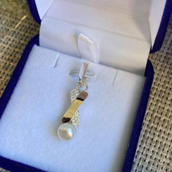 Серебряная подвеска с золотими вставками