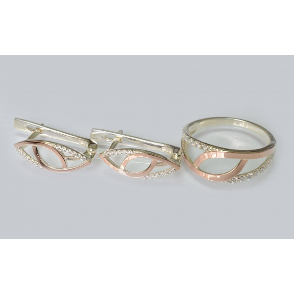 Серебряный набор с золотыми пластинами (192)