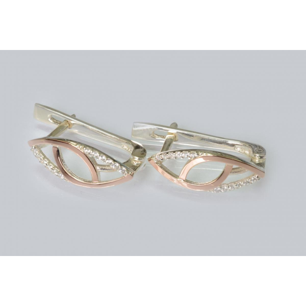 Серебряные серьги с золотыми пластинами (192с)