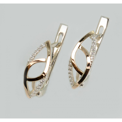 Серебряные серьги с золотыми пластинами