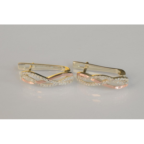 Срібні сережки з золотими пластинами (193с)