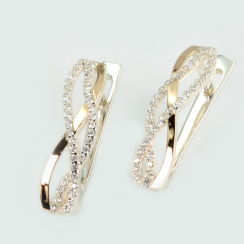 Серебряные серьги с золотыми пластинами