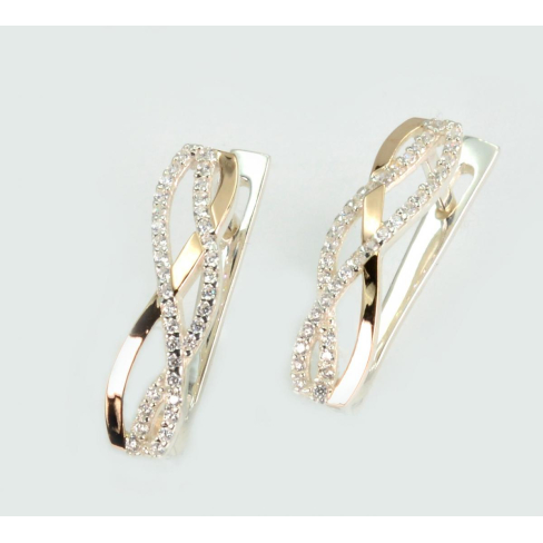 Срібні сережки з золотими пластинами