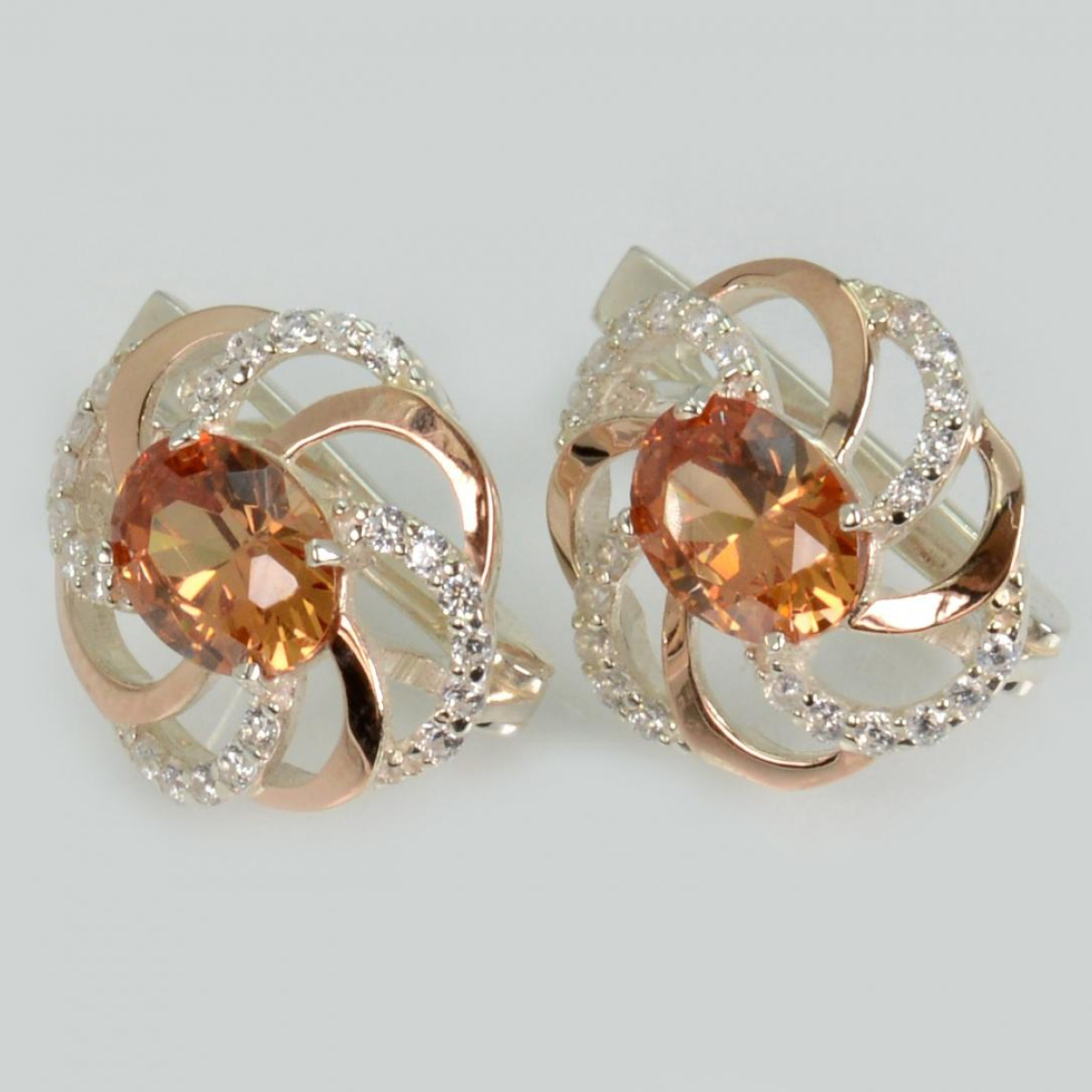 Срібні сережки з золотими пластинами (194с)