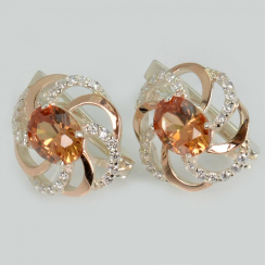 Серебряные серьги с золотыми пластинами