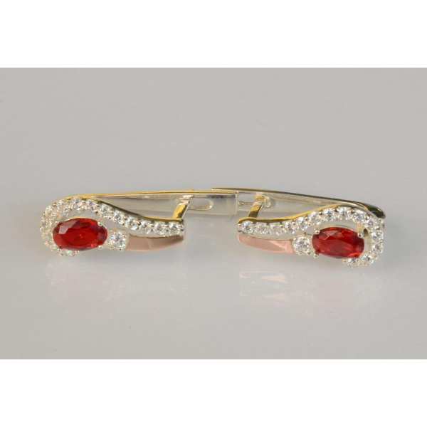 Серебряные серьги с золотыми пластинами (195с)