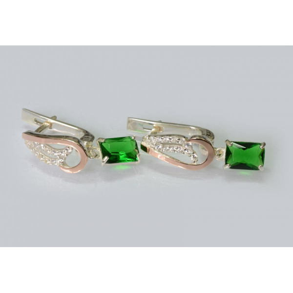 Серебряные серьги с золотыми пластинами (199с)