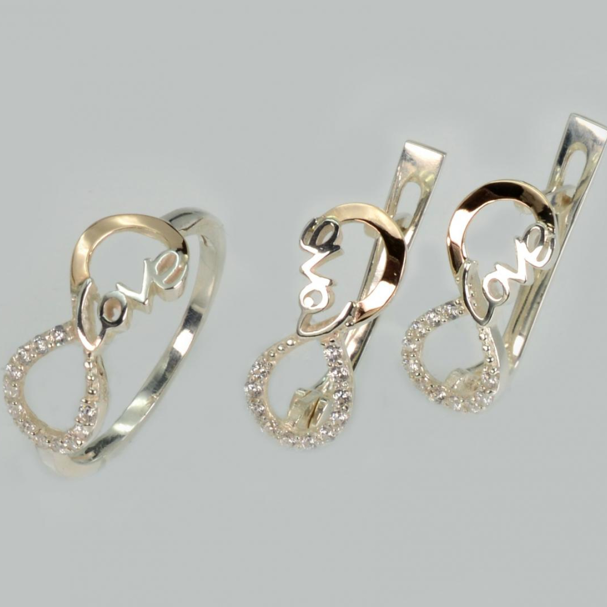 Серебряный набор с золотыми пластинами (200)