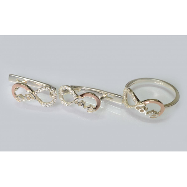 Серебряный набор с золотыми пластинами (200)