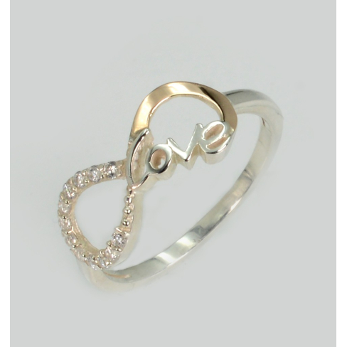 Срібна каблучка з золотими вставками