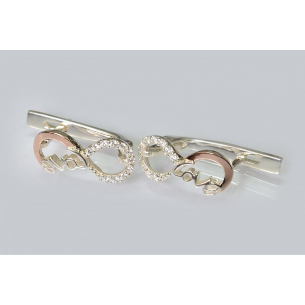 Серебряные серьги с золотыми пластинами (200с)