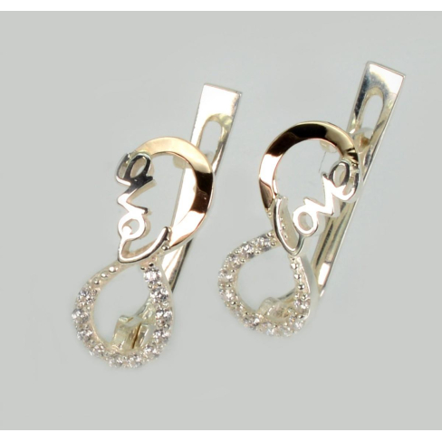 Серебряные серьги с золотыми пластинами