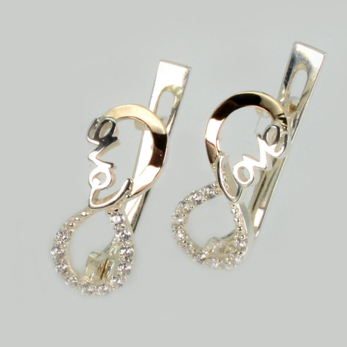 Серебряные серьги с золотыми пластинами