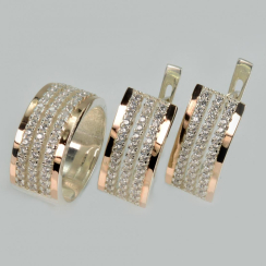 Серебряный набор с золотыми пластинами