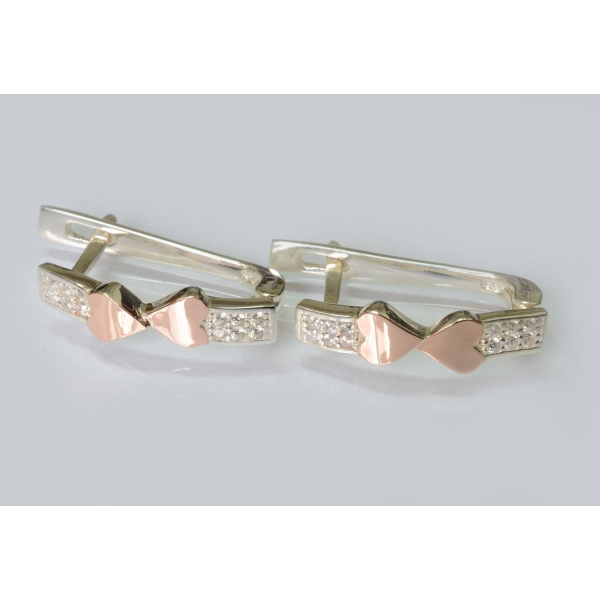 Серебряные серьги с золотыми пластинами (202с)