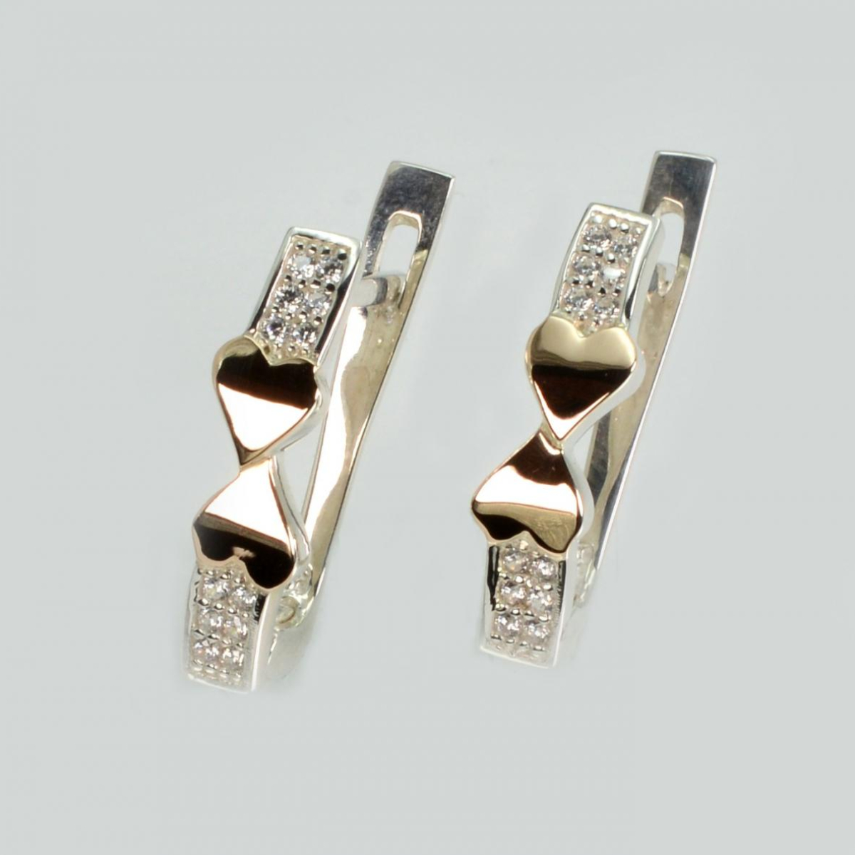 Серебряные серьги с золотыми пластинами (202с)