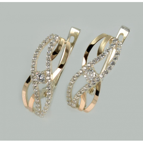 Срібні сережки з золотими пластинами