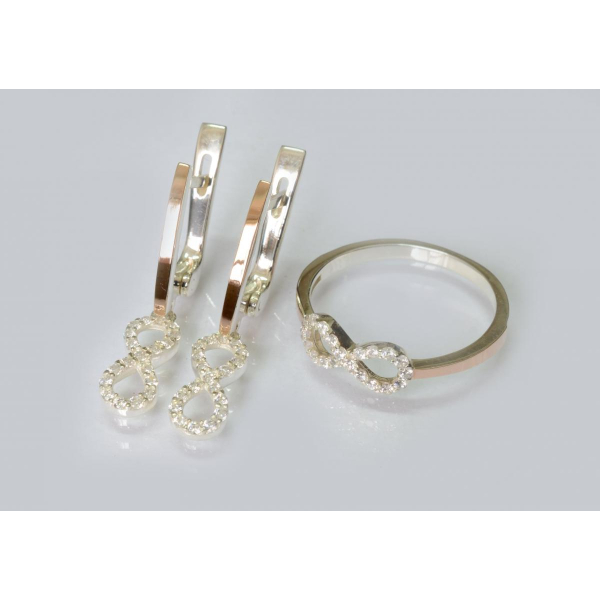 Серебряный набор с золотыми пластинами (204)