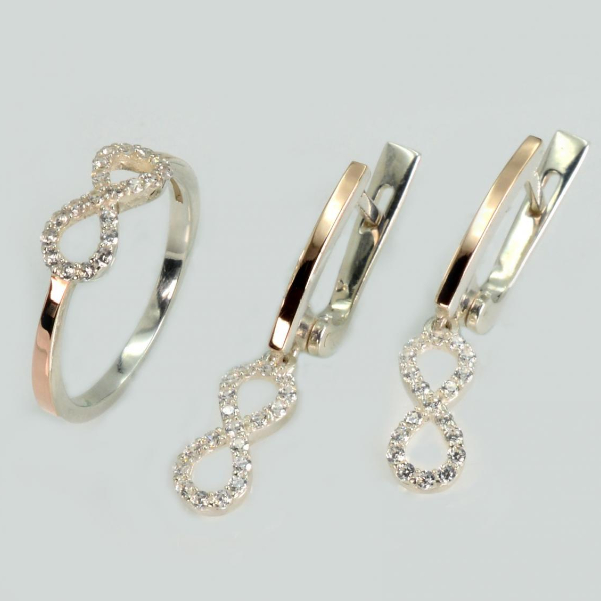 Серебряный набор с золотыми пластинами (204)