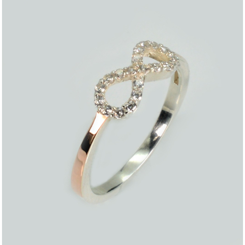 Серебряное кольцо с золотыми вставками