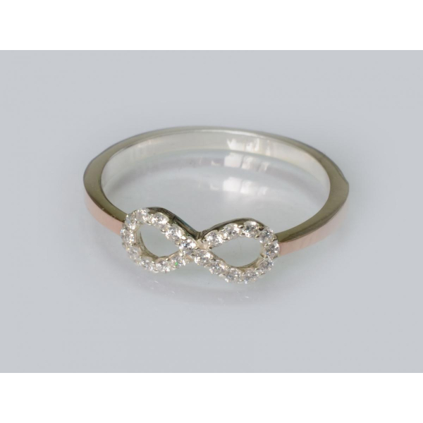 Серебряное кольцо с золотыми вставками (204к)