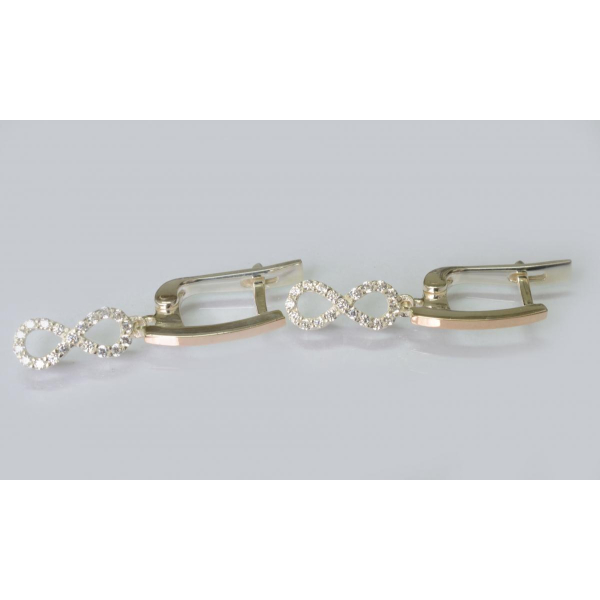 Серебряные серьги с золотыми пластинами (204с)