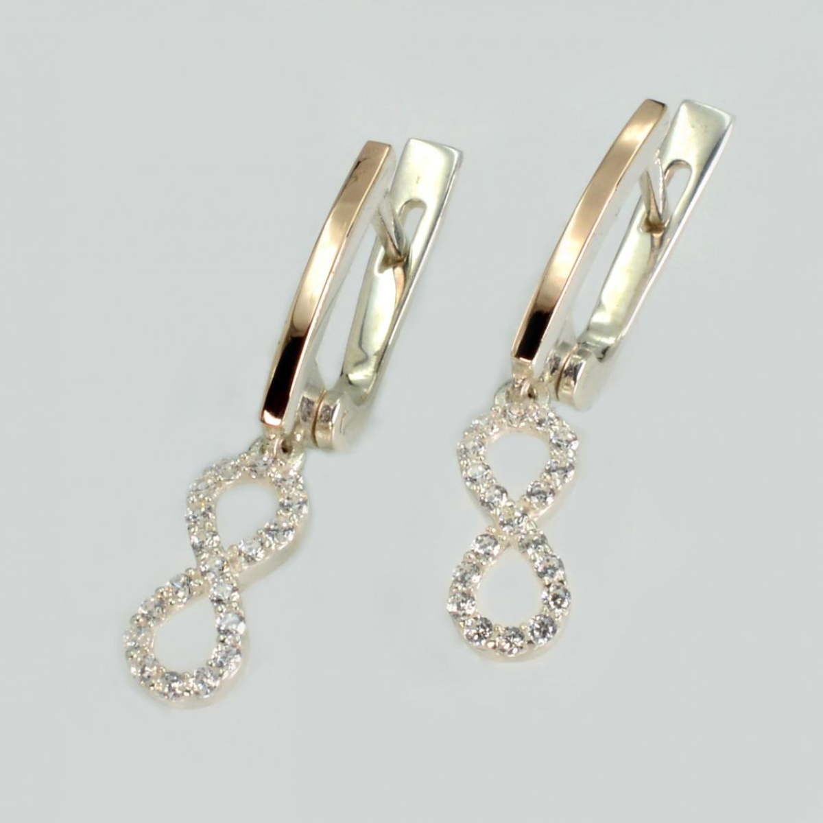 Серебряные серьги с золотыми пластинами (204с)