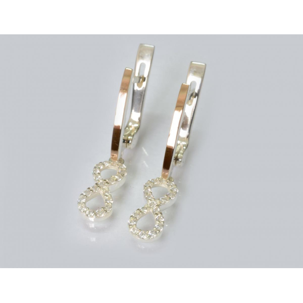 Серебряные серьги с золотыми пластинами (204с)