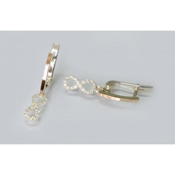 Серебряные серьги с золотыми пластинами (204с)