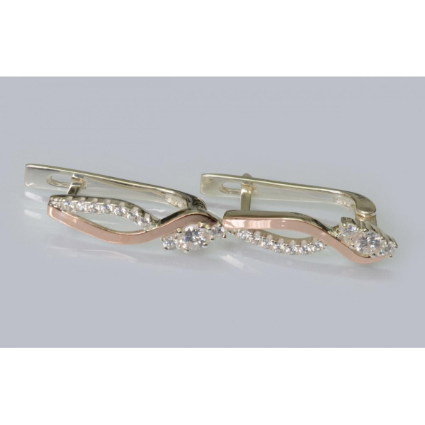 Серебряные серьги с золотыми пластинами (205с)