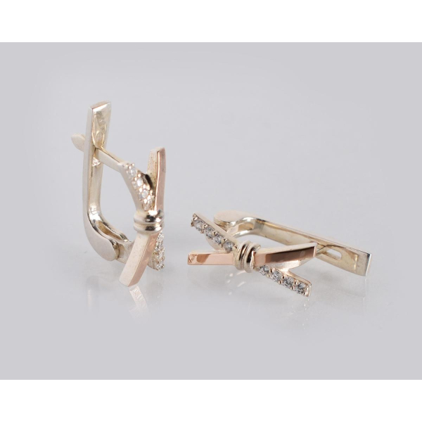 Серебряные серьги с золотыми пластинами (206с)