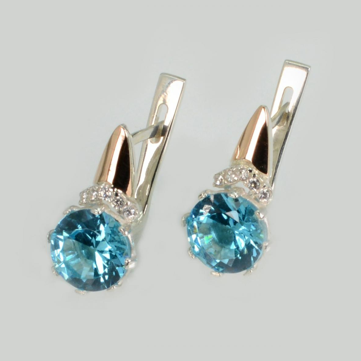 Серебряные серьги с золотыми пластинами (207с)