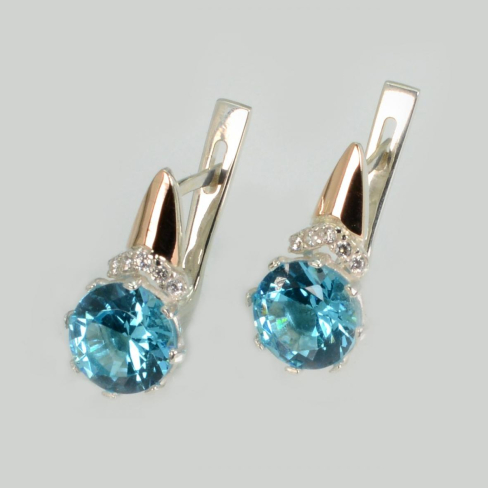 Серебряные серьги с золотыми пластинами