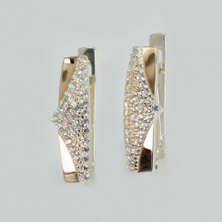 Серебряные серьги с золотыми пластинами