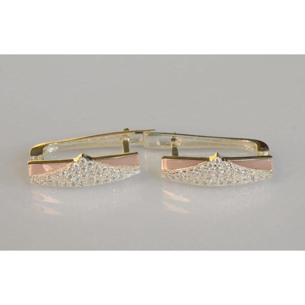 Серебряные серьги с золотыми пластинами (209с)