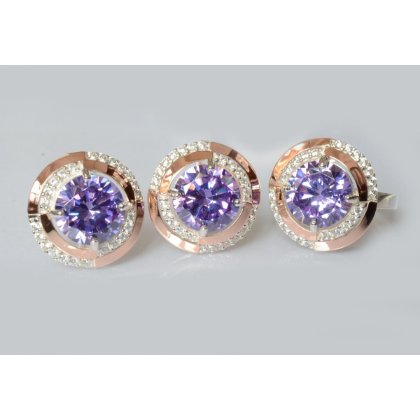 Серебряный набор с золотыми пластинами (211)