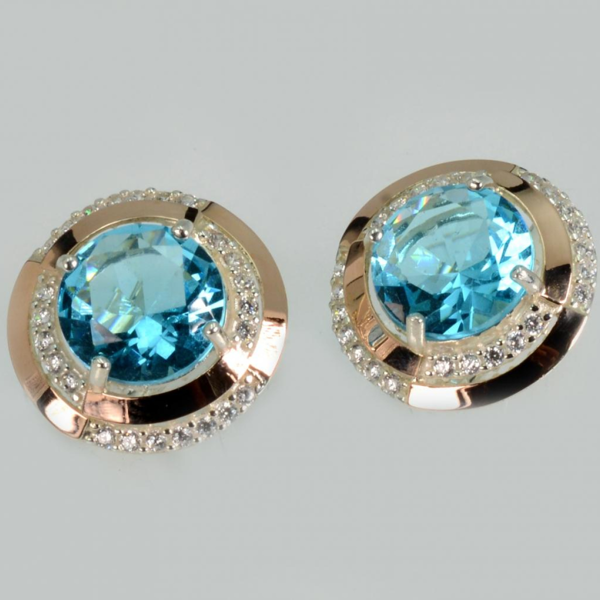 Серебряные серьги с золотыми пластинами (211с)