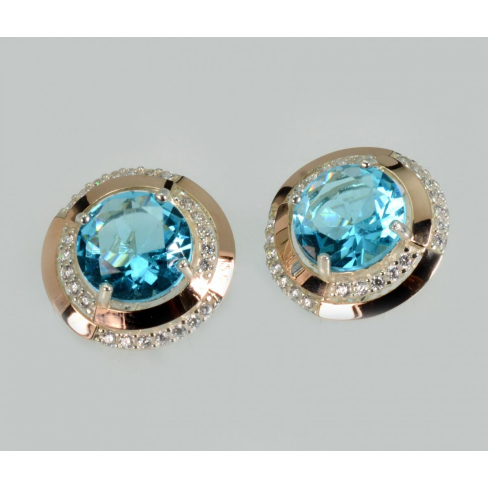 Серебряные серьги с золотыми пластинами