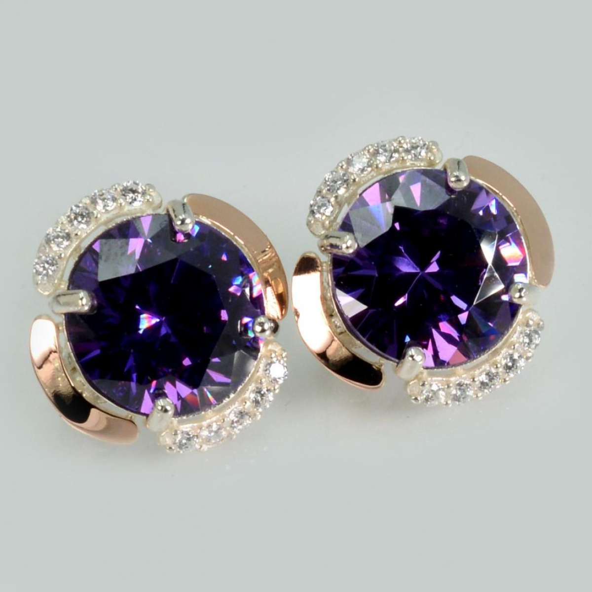 Серебряные серьги с золотыми пластинами (212с)