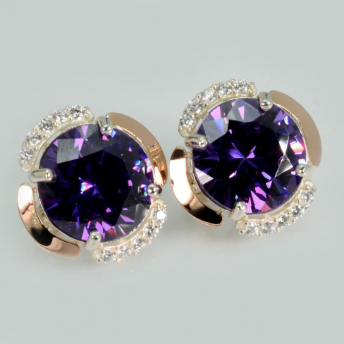 Серебряные серьги с золотыми пластинами