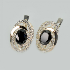 Серебряные серьги с золотыми пластинами