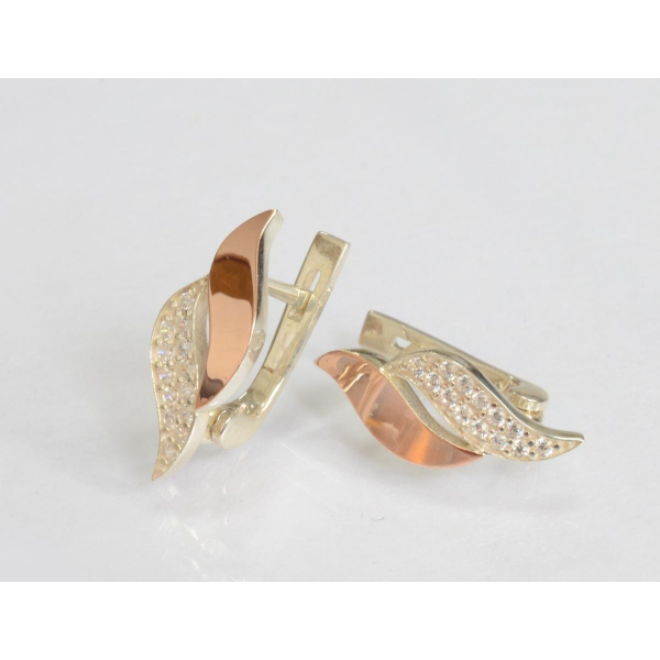 Серебряные серьги с золотыми пластинами (214с)