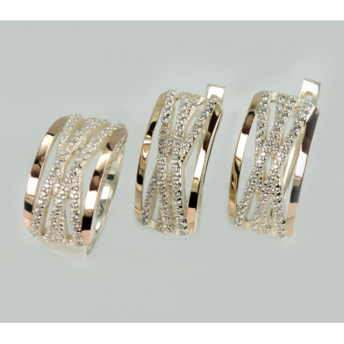 Серебряный набор с золотыми пластинами