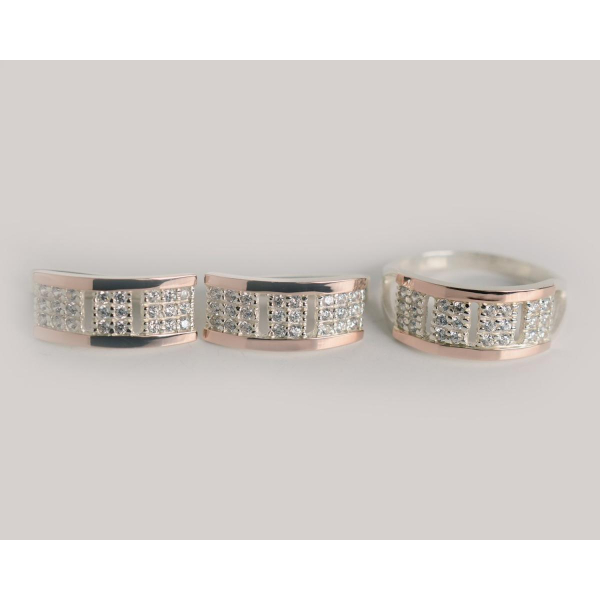 Серебряный набор с золотыми пластинами (217)