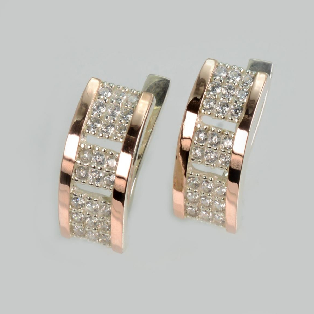 Серебряные серьги с золотыми пластинами (217с)