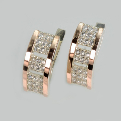 Серебряные серьги с золотыми пластинами