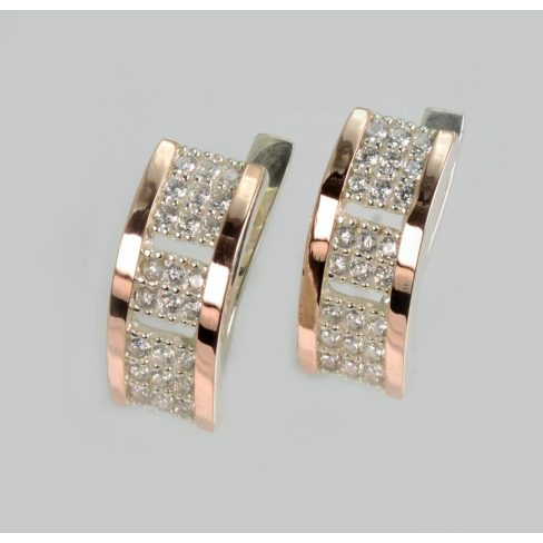 Серебряные серьги с золотыми пластинами