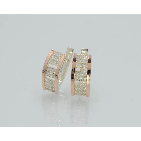 Серебряные серьги с золотыми пластинами (217с)