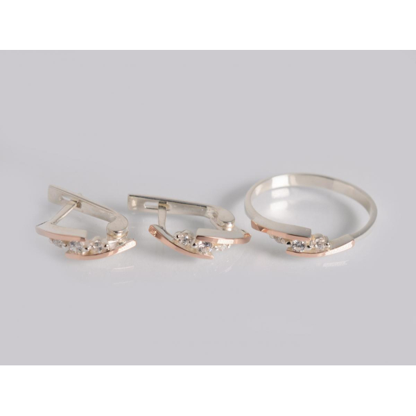 Серебряный набор с золотыми пластинами (220)